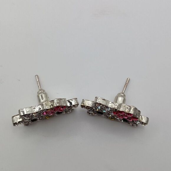 Sparkly Rhinestone Hello Kitty Pierced Earrings - Picture 3 of 3